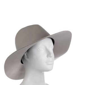 Janessa Leone Wool Fedora Hat Medium, Black Leather inside.